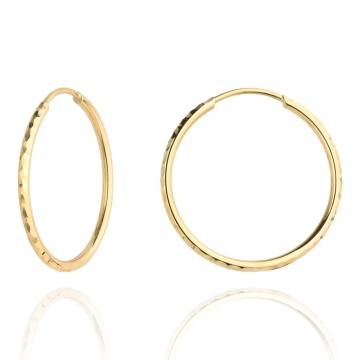 Cercei Rotunzi Aur 14K 3.3 cm - Eleganță Atemporală - Img 3