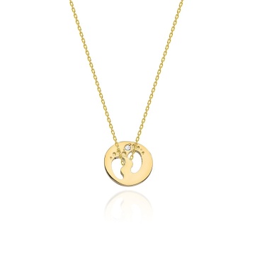 Colier Aur 14K cu Diamant Natural 0.01 ct