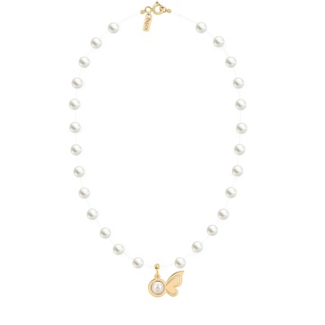 Colier Butterfly Pearls din AUR 14K și Perle Mallorca - Img 2