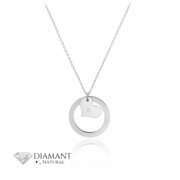 Colier Circle Attraction din Argint 925 cu Diamant Natural