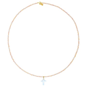Colier Crystalissimo cu cruce și AUR 14K - Img 2