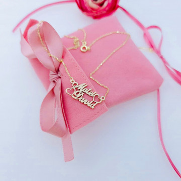 Colier din aur 14k personalizat cu doua nume la comanda - Img 3