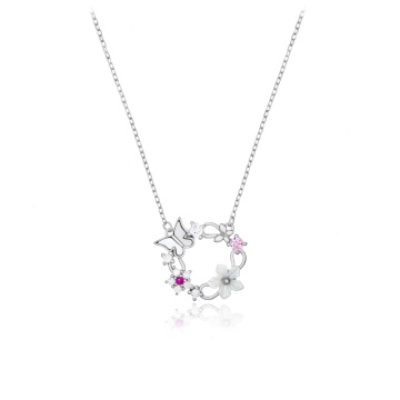 Colier Spring din argint 925 cu cristale si sidef