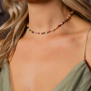 Colier Summer Mix, cu perle de cultura si mix de cristale - Img 2