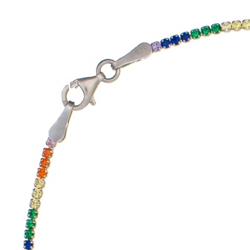 Colier Tennis din argint 925 Rainbow ICE - Img 2