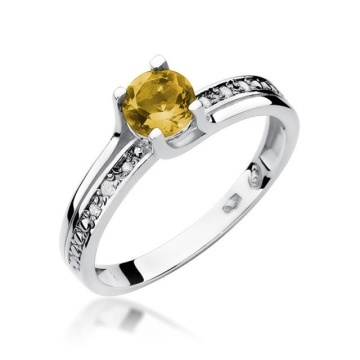 Inel Aur 14K cu Citrin 0.50 ct si Diamante Naturale 0.03 ct - Img 4