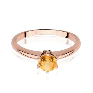 Inel Aur 14K cu Citrin 0.50 ct si Diamante Naturale 0.04 ct - Img 9