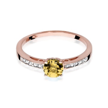 Inel Aur 14K cu Citrin 0.50 ct si Diamante Naturale 0.05 ct - Img 9