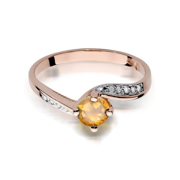 Inel Aur 14K cu Citrin 0.50 ct si Diamante Naturale 0.05 ct - Img 9