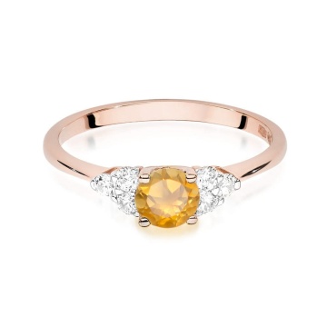 Inel Aur 14K cu Citrin 0.50 ct si Diamante Naturale 0.18 ct - Img 9