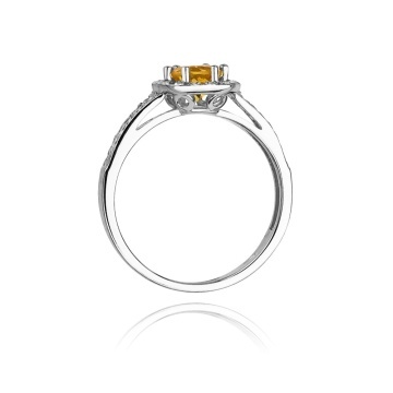 Inel Aur 14K cu Citrin 0.50 ct si Diamante Naturale 0.20 ct - Img 6