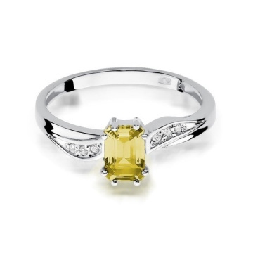 Inel Aur 14K cu Citrin 0.60 ct si Diamante Naturale 0.03 ct - Img 5