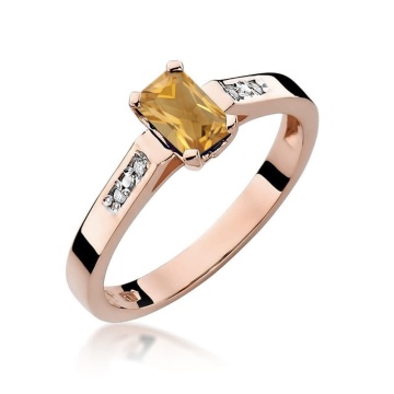 Inel Aur 14K cu Citrin 0.60 ct si Diamante Naturale 0.04 ct - Img 9