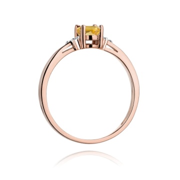 Inel Aur 14K cu Citrin 0.60 ct si Diamante Naturale 0.05 ct - Img 6