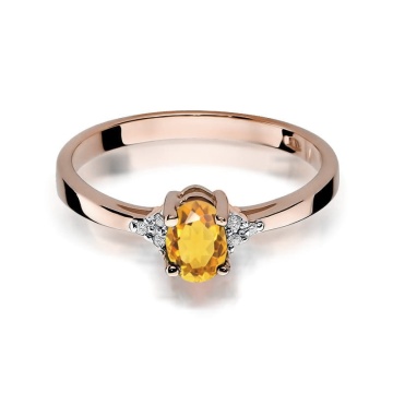 Inel Aur 14K cu Citrin 0.60 ct si Diamante Naturale 0.05 ct - Img 12