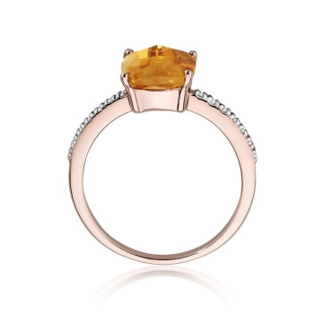 Inel Aur 14K cu Citrin 2.00 ct si Diamante Naturale 0.07 ct - Img 9