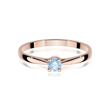 Inel Aur 14K cu Diamant Albastru de Laborator 0.15 ct - Img 6