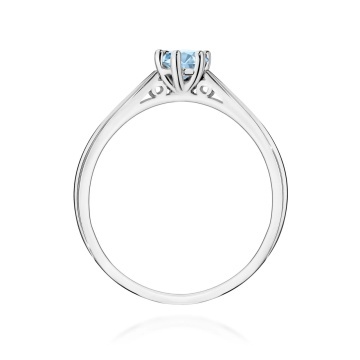 Inel Aur 14K cu Diamant Albastru de Laborator 0.30 ct - Img 11