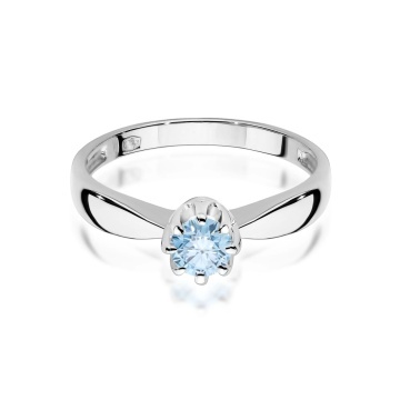 Inel Aur 14K cu Diamant Albastru de Laborator 0.30 ct - Img 10