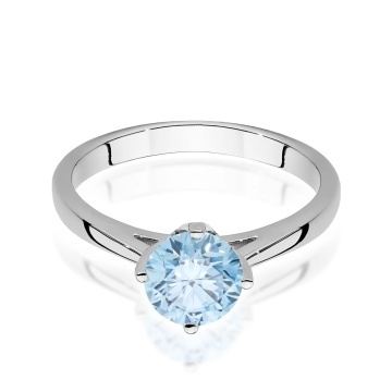 Inel Aur 14K cu Diamant Albastru de Laborator 1.00 ct - Img 10