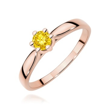 Inel Aur 14K cu Diamant Galben de Laborator 0.30 ct - Img 5