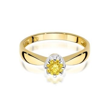 Inel Aur 14K cu Diamant Galben de Laborator 0.30 ct - Img 2