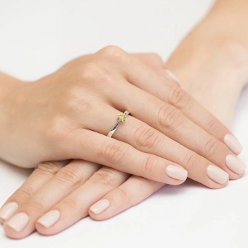 Inel Aur 14K cu Diamant Galben de Laborator 0.30 ct - Img 12
