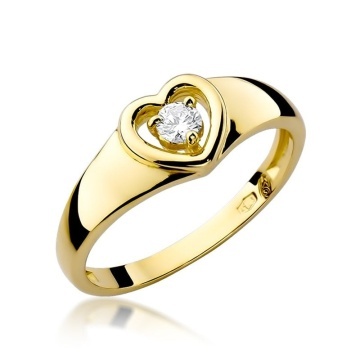 Inel Aur 14K cu Diamant Natural 0.10 ct