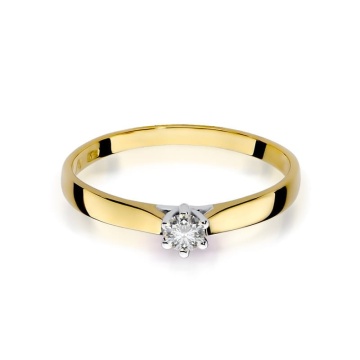 Inel Aur 14K cu Diamant Natural 0.12 ct - Img 2