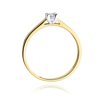 Inel Aur 14K cu Diamant Natural 0.12 ct - Img 3
