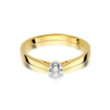 Inel Aur 14K cu Diamant Natural 0.12 ct - Img 2