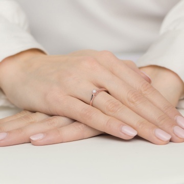 Inel Aur 14K cu Diamant Natural 0.12 ct - Img 10