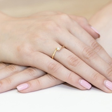 Inel Aur 14K cu Diamant Natural 0.13 ct - Img 7