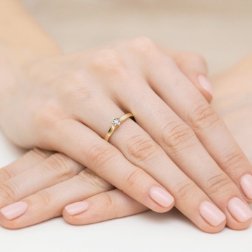 Inel Aur 14K cu Diamant Natural 0.15 ct - Img 4