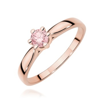 Inel Aur 14K cu Diamant Roz de Laborator 0.30 ct - Img 5
