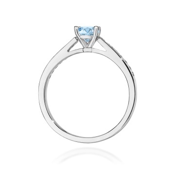 Inel Aur 14K cu Diamante Albastre de Laborator 0.62 ct - Img 11