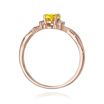 Inel Aur 14K cu Diamante Galbene de Laborator 0.55 ct - Img 7