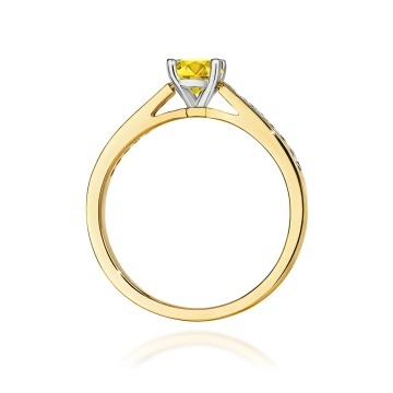 Inel Aur 14K cu Diamante Galbene de Laborator 0.62 ct - Img 3