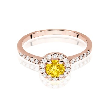 Inel Aur 14K cu Diamante Galbene de Laborator 0.74 ct - Img 6