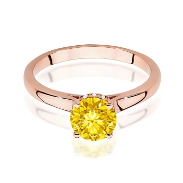 Inel Aur 14K cu Diamante Galbene de Laborator 1.07 ct - Img 6