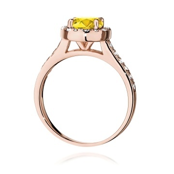 Inel Aur 14K cu Diamante Galbene de Laborator 1.38 ct - Img 7