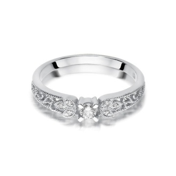 Inel Aur 14K cu Diamante Naturale 0.13 ct - Img 5