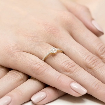 Inel Aur 14K cu Diamante Naturale 0.19 ct - Img 4