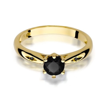 Inel Aur 14K cu Diamante Naturale Albe si Negre 0.51 ct - Img 2