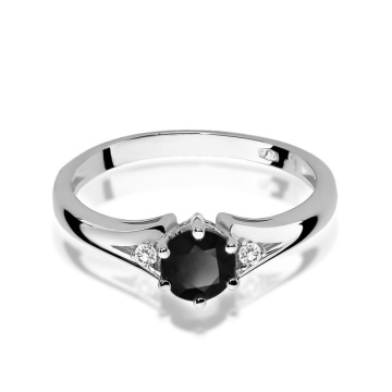 Inel Aur 14K cu Diamante Naturale Albe si Negre 0.53 ct - Img 10
