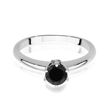 Inel Aur 14K cu Diamante Naturale Albe si Negre 0.54 ct - Img 5