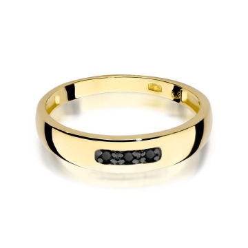 Inel Aur 14K cu Diamante Naturale Negre 0.04 ct - Img 2