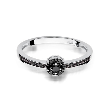 Inel Aur 14K cu Diamante Naturale Negre 0.09 ct - Img 6