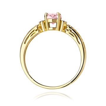 Inel Aur 14K cu Diamante Roz de Laborator 0.52 ct - Img 3