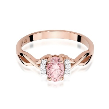 Inel Aur 14K cu Diamante Roz de Laborator 0.55 ct - Img 6